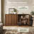 Set Of 3 Sideboard Cabinets With Doors, Walnut-599765567