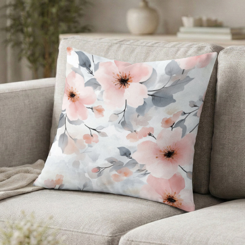 Coussin Floral - Coussin Boho, H 18 po x l 18 po