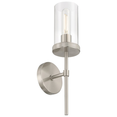 Lily 1 Light Wall Sconce - 16.5"H - Brushed Steel Finish