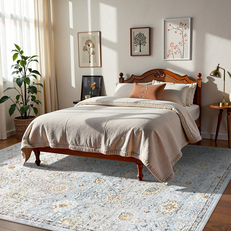  Tapis lavable Boho, Rectangulaire 8 pi x 10 pi