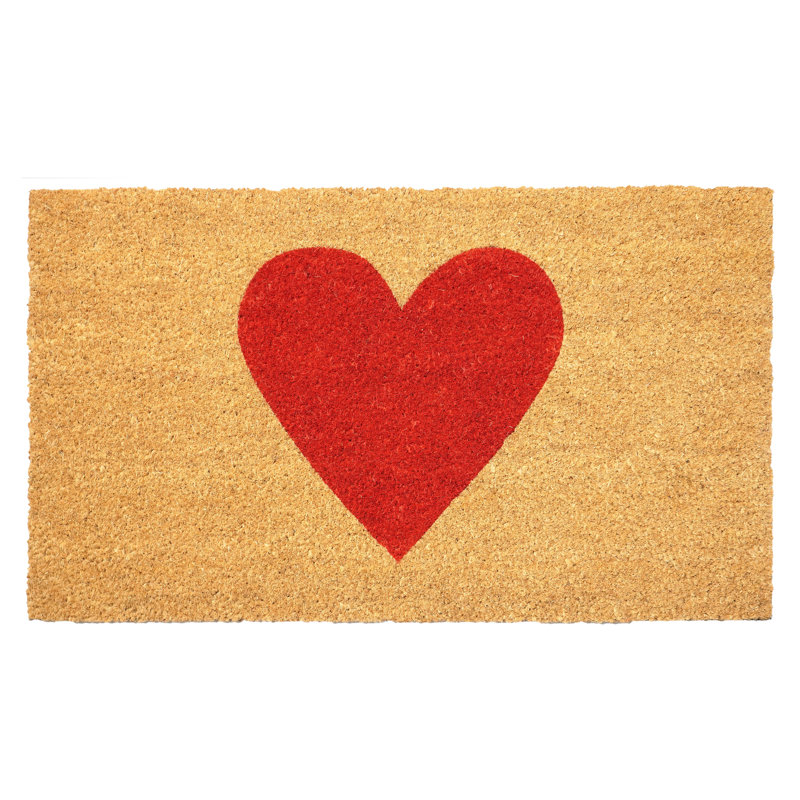 Grandwood Non-Slip Indoor Doormat, 17" W x 29" L, Natural/Red