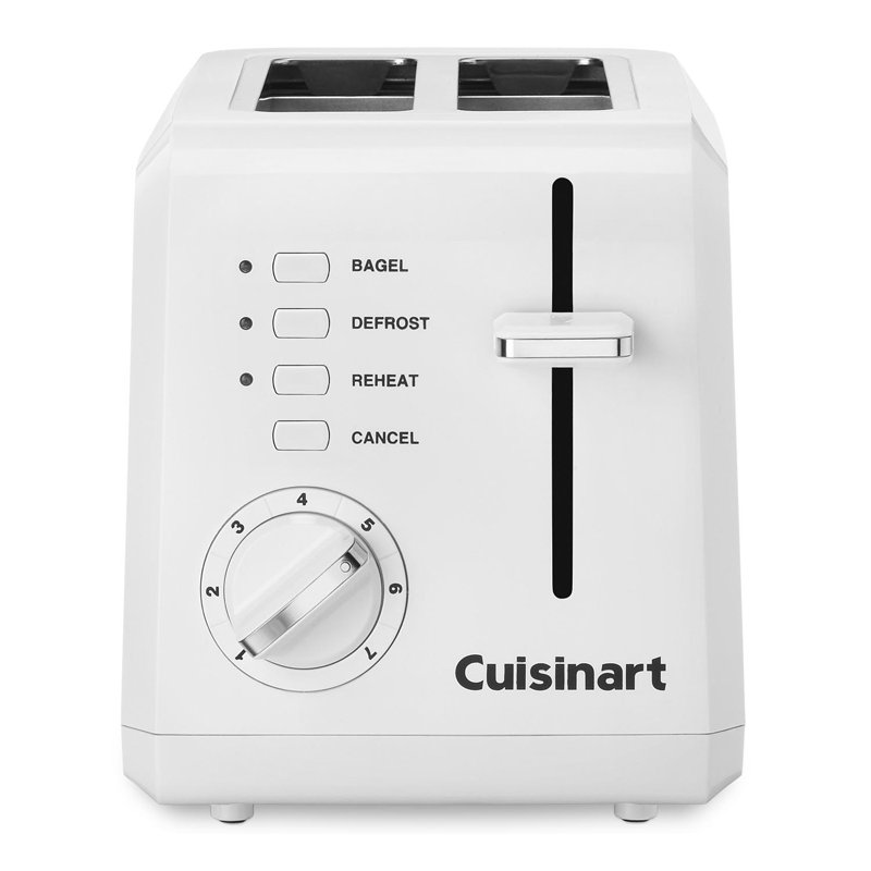 Grille-pain 2 tranches en plastique Cuisinart, Blanc