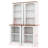 2-Piece Tall Freestanding Cabinet Set With Walnut Top, Open Storage, Display Bookcase With Anti-Tip Device-1292828266