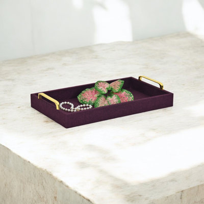 Gullickson 16" Linen Handmade Serving Tray With Handles