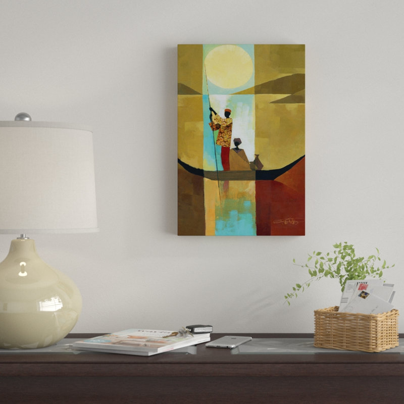 «On the River I» par Keith Mallett, reproduction sur toile tendue sur châssis, H 40 po x l 26 po x P 1,5 po, Toile tendue