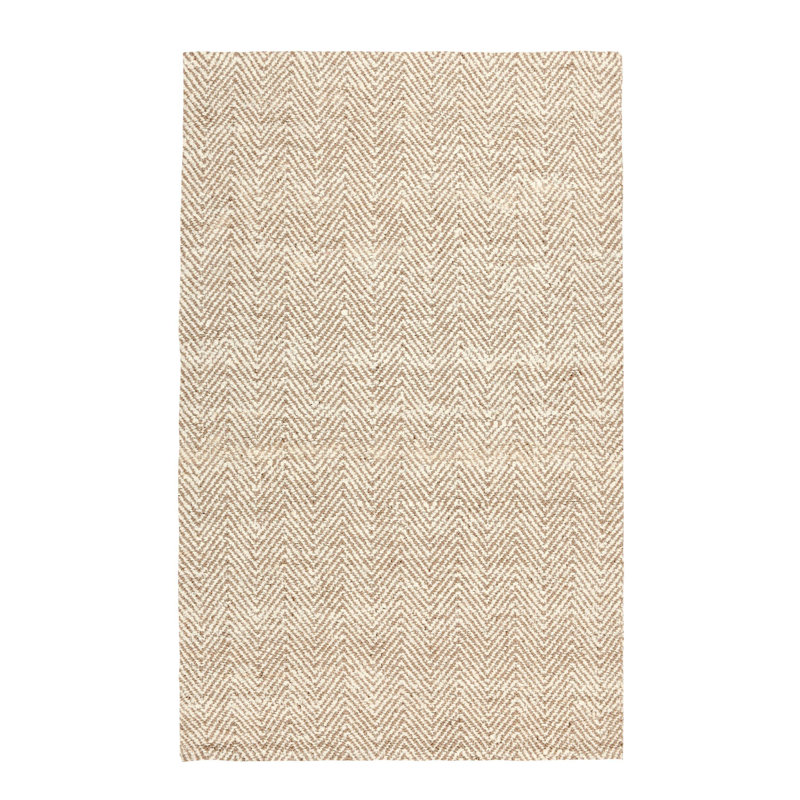 Handmade Ivory Herringbone Wool Blend Chenille 10' x 14' Area Rug