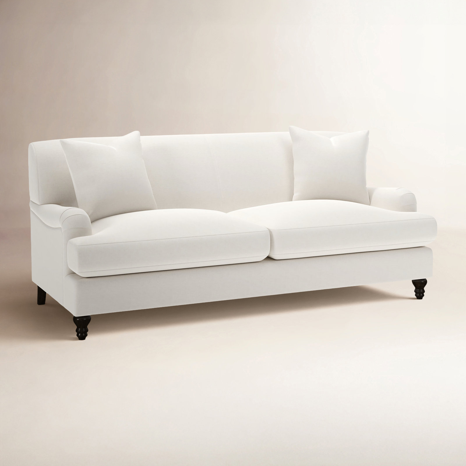 Walters 78'' Tight Back Sofa, Lena Off White Performance Linen Blend