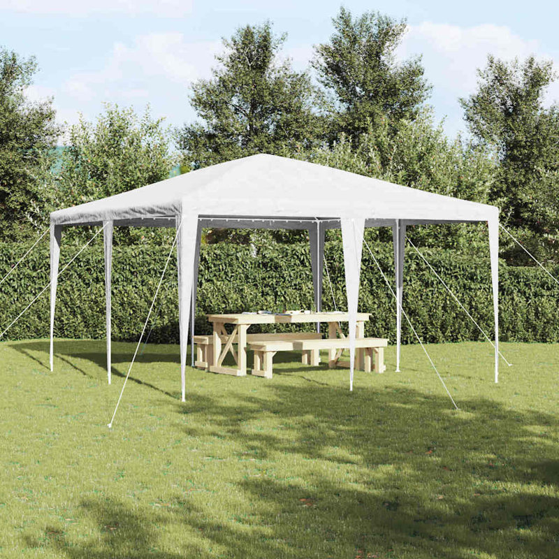 vidaXL Party Tent Polyethylene and Steel Event Outdoor Canopy Garden Shade Sun, White, 400 (cm.) x 400 (cm.)