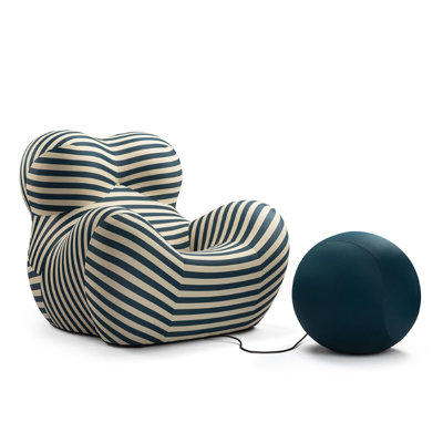 Vigna Upholstered Accent Chair with Ottoman