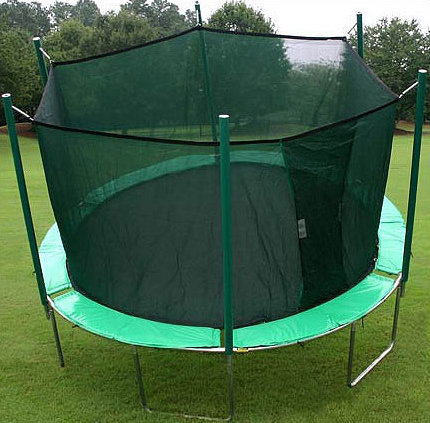 13.5 ft. Round Trampoline with Enclosure, Green/Purple