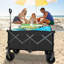 Chariot utilitaire robuste pliable d'une capacité de 360 lb - Roues tout-terrain silencieuses, poignée réglable et porte-gobelets pour le camping, le jardinage, le pique-nique, le sport-113447402