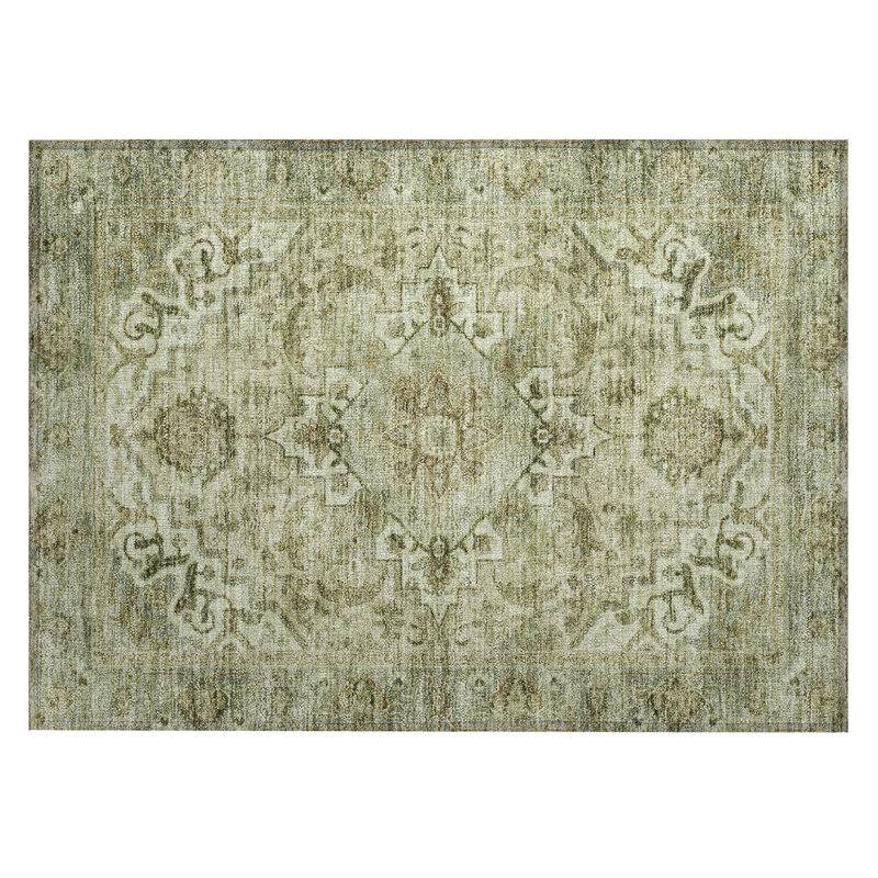 Machine Washable Indoor/Outdoor Colman ACN2164 Global Rug, Rectangle 1'8" x 2'6"
