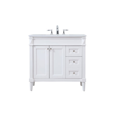 Readington 36'' Single Bathroom Vanity with Engineered Marble Top