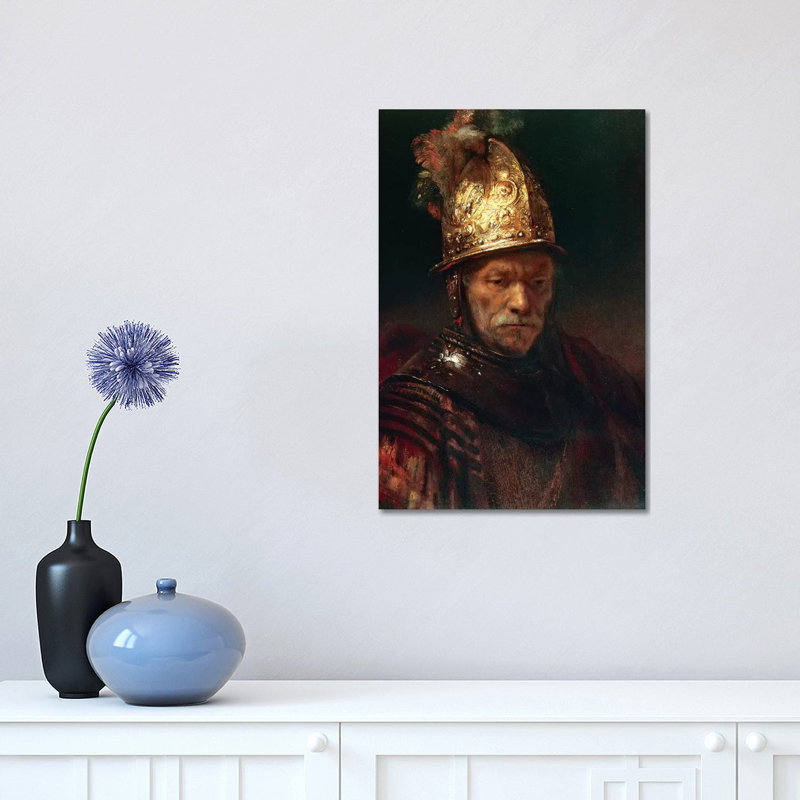 The Man With The Golden Helmet, 1650-55 by Rembrandt Van Rijn - Wrapped Canvas Painting, 30.48 cm H x 45.72 cm W