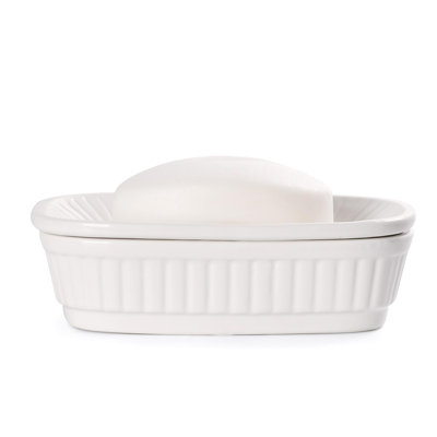 Porte-savon en céramique, autodrainant, double couche, convient pour la cuisine de salle de bain, style rétro simple