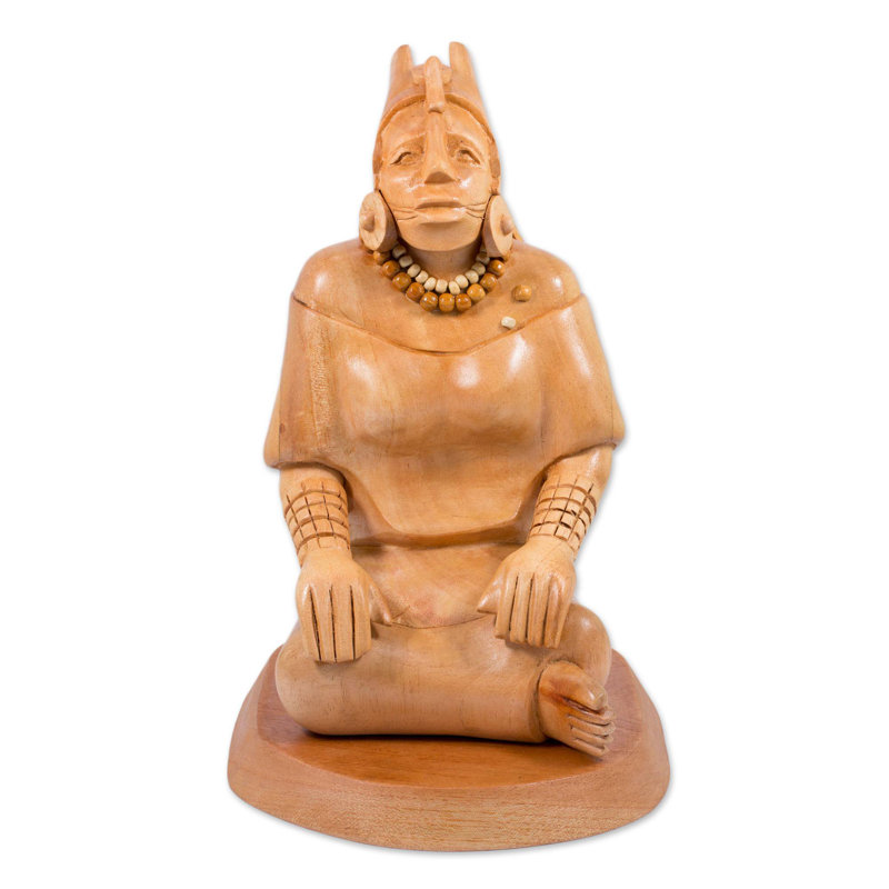 Novica Mayan Noblewoman Wood Sculpture