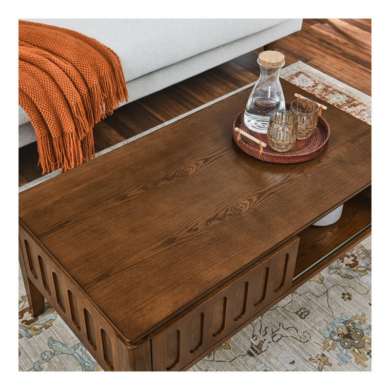 Table basse cannelée moderne Mid Century