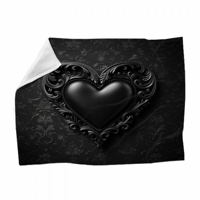 Jeté en molleton Heart - Jetés décoratifs pour canapés ou lits, L 51 po x H 60 po
