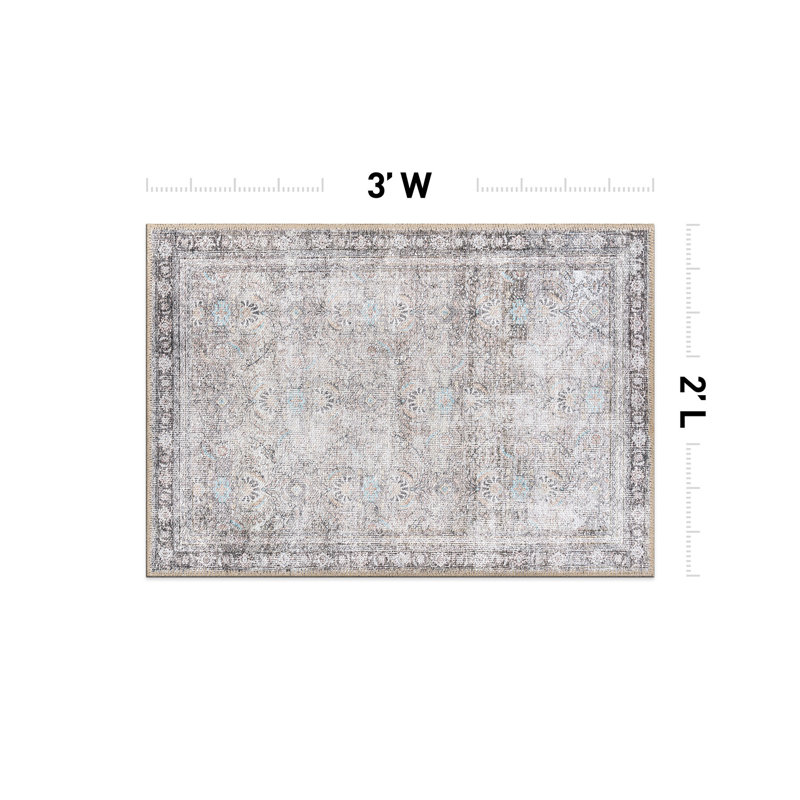 Tapis ivoire / gris Griffey, Rectangulaire 2 pi x 3 pi
