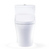 TOTO® WASHLET®+ Aquia® IV One-Piece Elongated Dual Flush 1.28 and 0.9 GPF Toilet and WASHLET S5 Bidet Seat, Cotton White- MW6463446CEMFGN#01