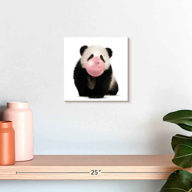 " Bubble Gum Baby Panda ", 10" H x 10" W x 1.25" D