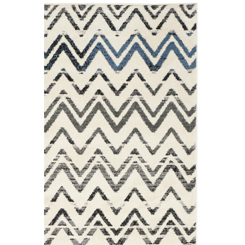 Tapis crème à chevron en jute Pheobe, Rectangle 4 pi x 6 pi