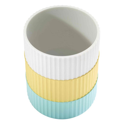 Izod Clubhouse Stripe Aqua Wastebasket