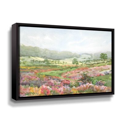 Champ de fleurs - reproduction sur toile avec cadre flottant