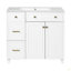 Meuble-lavabo de 36 po avec lavabo en céramique, tiroirs standard et double couche, portes à fermeture en douceur, tablettes réglables, armoire de rangement moderne pour petites et moyennes salles de bain-126278386