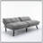 Cream Convertible Folding Modern Sofa Bed With Adjustable Armrest And Backrest For Small Spaces-1074237396