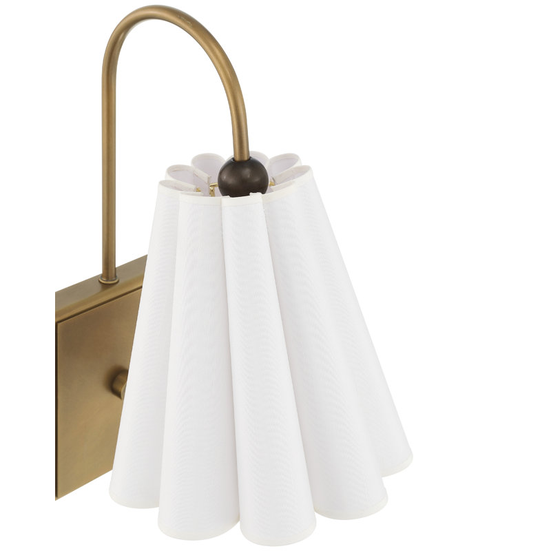 Blithe 1 - Light Armed Sconce, Off-White, Coffee Brass