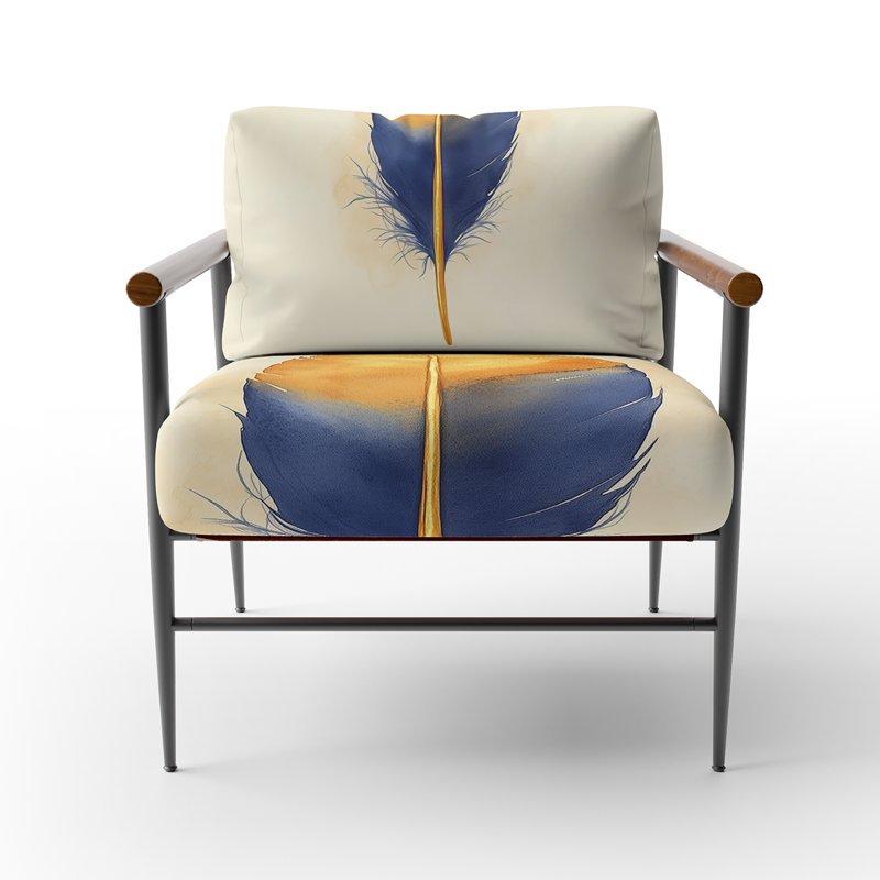 Chaise d'appoint Glam Feather, Brown Round Arms