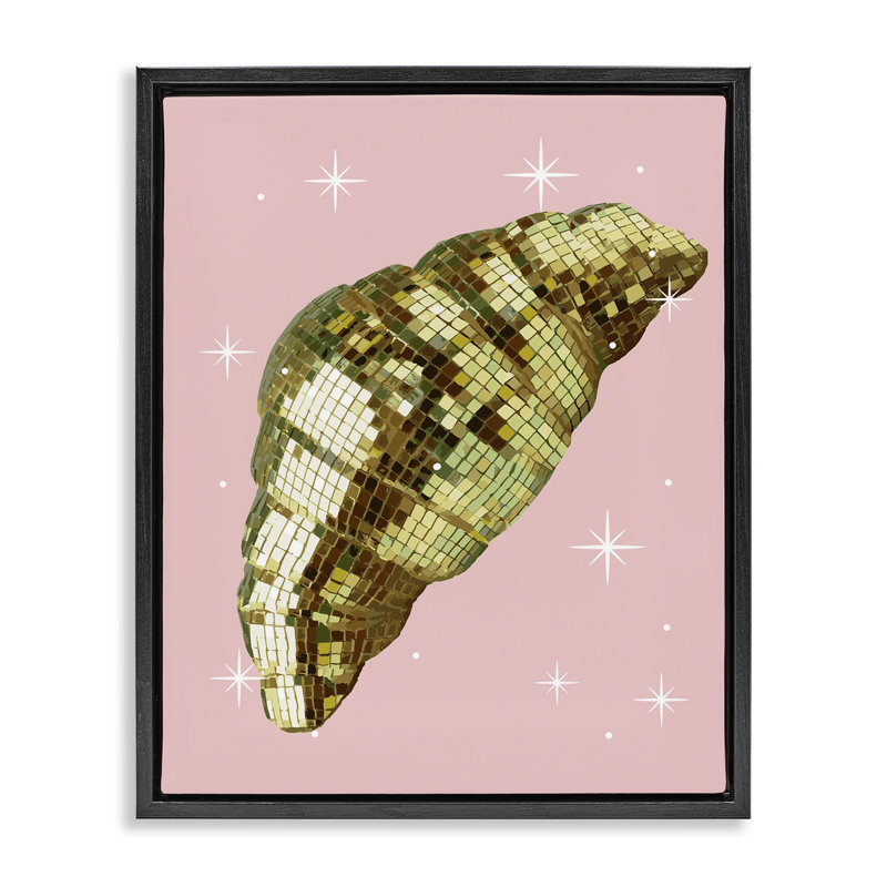 Cadre flottant Luminous Disco Croissant, design par Lil 'Rue, H 21 po x l 17 po, Cadre flottant noir de jais