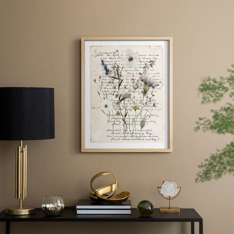 «Flea Market Botanical II», reproduction encadrée - bois massif, Naturel, H 11 po x l 9 po