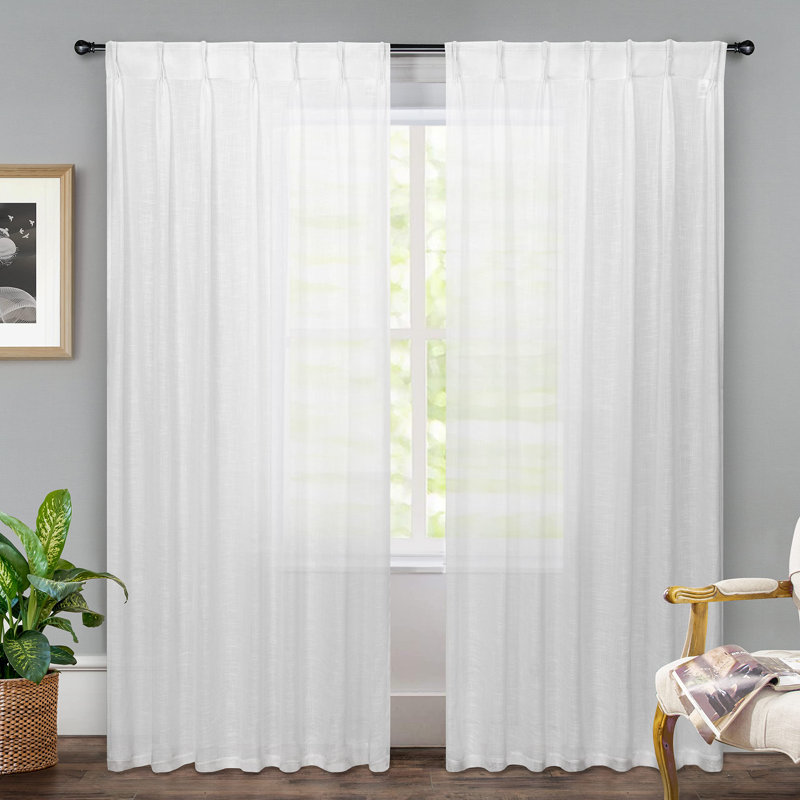 Semi Sheer Curtain Pair, 52" W x 96" L