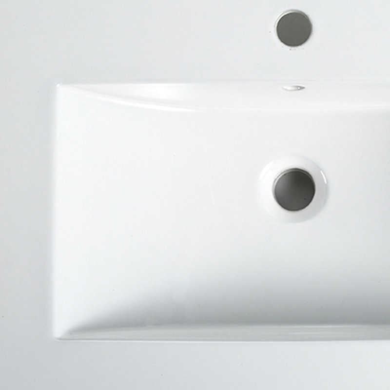 36" Bathroom Ceramic Sink Vanity - White, , Water-, Overflow Protection, Easy To Clean, Pre-Drilled Faucet Hole, 38.11 Lb, 18.51 In. W X 6.5 H 34.88 D 36 Inch White Porcelain, Overflow, Simple H,
