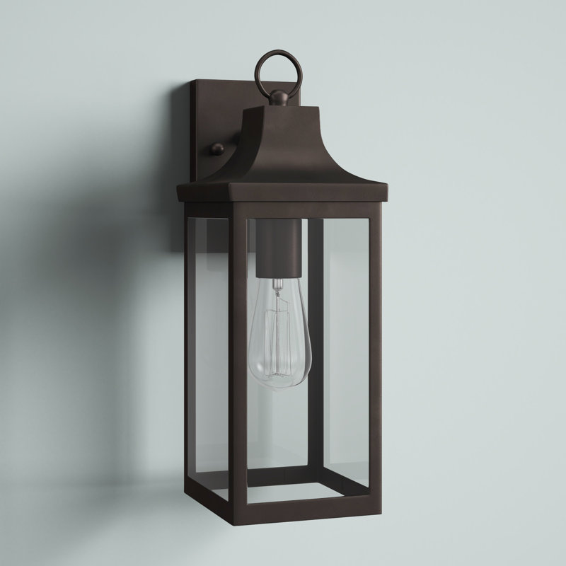 Lanterne murale d'extérieur 1 lumière Meridian en bronze huilé