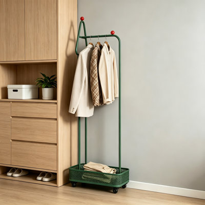 Modern Metal Hall Tree With Basket