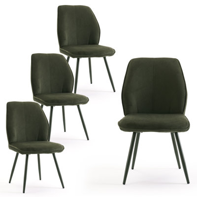 Monno Fabric Upholstered Dining Chairs Armless Side Chairs with Metal Frame