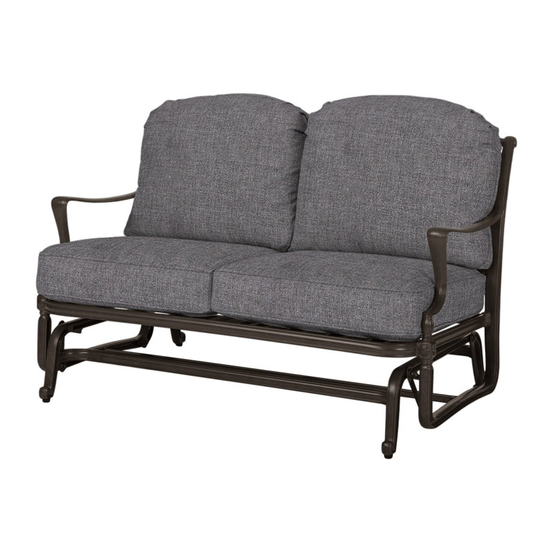 Bel Air Loveseat Glider wih Sunbrella Cushions, Cast Slate Sunbrella® Plainweave, Shade