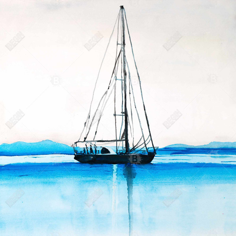 Voilier sur une toile d'eau calme | Bateau, décoration de voyage pour la maison