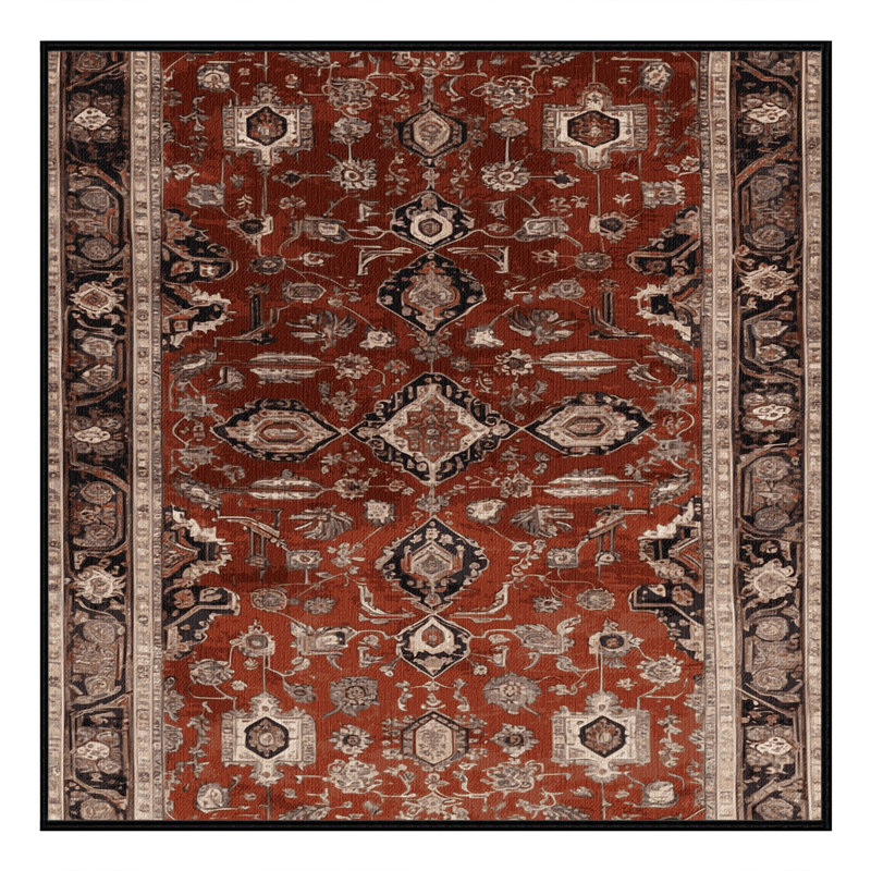Machine Washable Persian Brown Area Rug, Square 5'