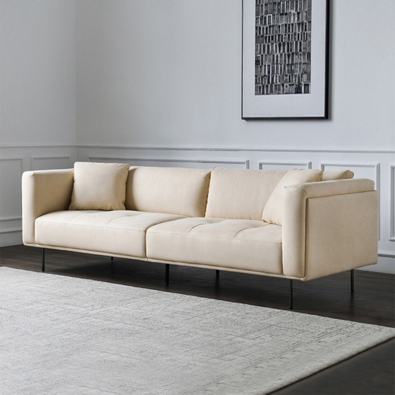 Coussin modulaire 100% polyester crème, 31.5" H x 110.24" W x 36.61" D
