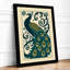 Ornamental Peacock Art Deco - Framed Print-293802563-293802567
