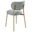 46cm H Fabric Upholstered Metal Upholstered Back Side Chair in Green, Brown