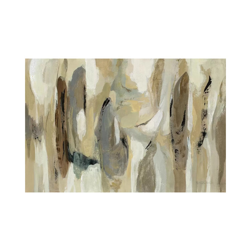 Fluidity Neutral by Silvia Vassileva - Wrapped Canvas Painting, 20.32 cm H x 30.48 cm W