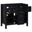 Meuble-lavabo de 36 po sans lavabo, armoire de rangement en bois massif, meuble-lavabo autoportant avec 5 tiroirs et portes à fermeture douce, évier de lavabo non inclus-110621447