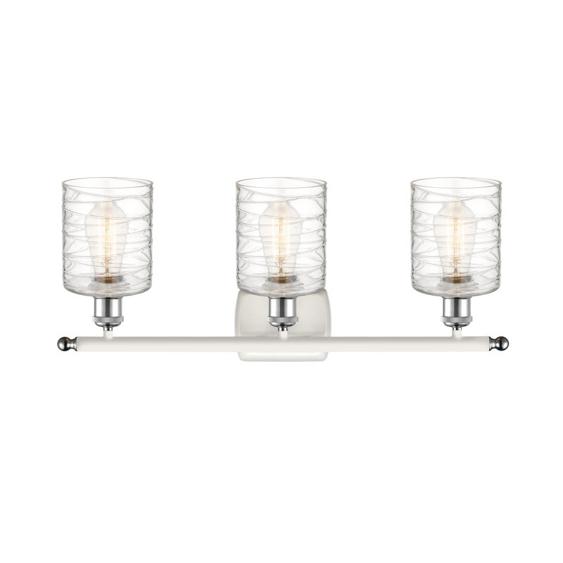 Éclairage de salle de bain à intensité variable à 3 lumières Leilani, Ampoule DEL 6 watts Vinage, Blanc et chrome poli