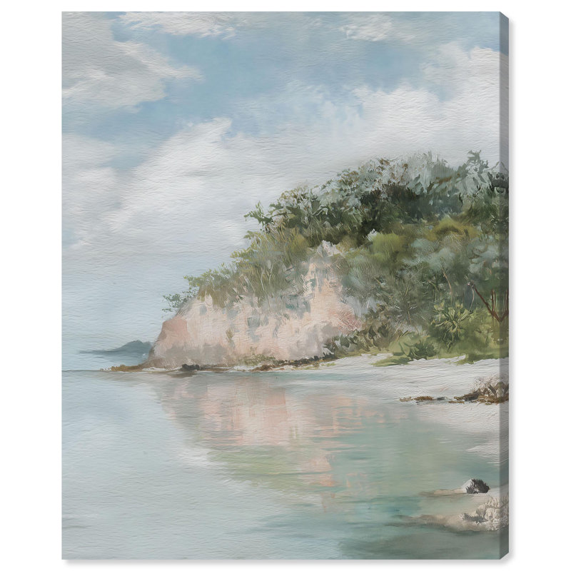 Impression sur toile bord de mer brume par Art Remedy, H 24 po x l 20 po, Toile tendue avec châssis