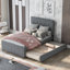 Acquaviva Linen Upholstered Platform Bed With Headboard And Trundle, Bed Frame-1422606492
